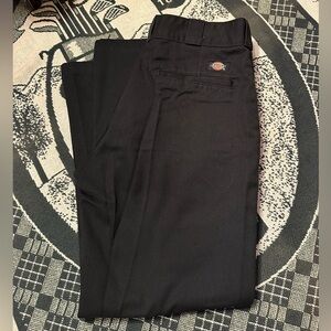 Dickies Black Chinos Flat Front Full-Length